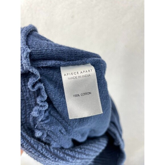 Apiece Apart Wide Leg Jogger Pants Women’s M Blue Cotton Elastic Waist Casual - Picture 9 of 10